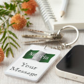 Nigeria Waving Flag Sleutelhanger (Voorkant Rechts)