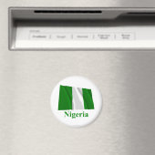 Nigeria zwaaien vlag met naam magneet (Insitu (Vaatwasser))