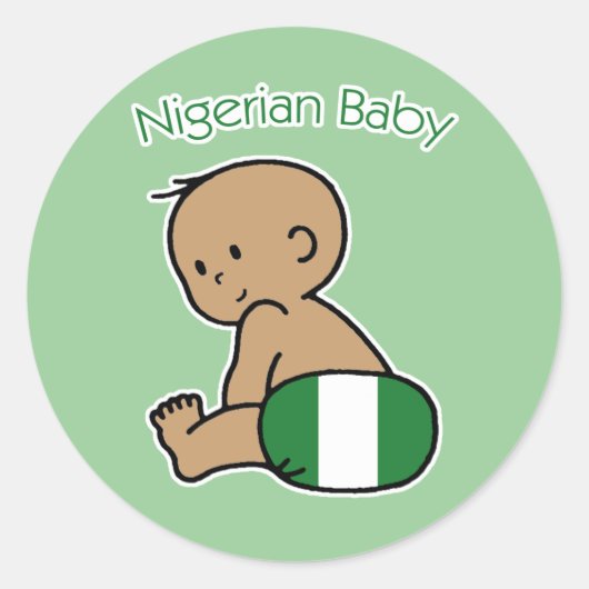 Nigeriaans Baby Ronde Sticker (Voorkant)