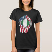 Nigeriaans bloed in Nigeria vlag T-shirt (Voorkant)