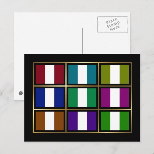 Nigeriaans Briefkaart van multihue-vlaggen (Voorkant / Achterkant)