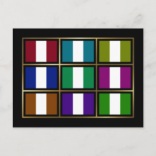 Nigeriaans Briefkaart van multihue-vlaggen