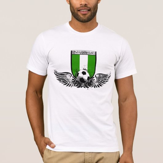 Nigeriaans embleemschild voor scharnierend footbal t-shirt (Voorkant)