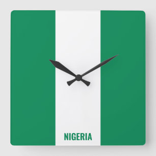 Nigeriaans nationaal vlagpatriottisch vierkante klok