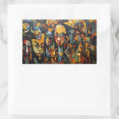 Nigeriaanse Abstracte kunst, Afrikaanse kunst Rechthoekige Sticker (Tas)