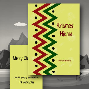 Nigeriaanse Afrikaanse Print voor Kerstmis in Swah Feestdagenkaart