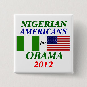 Nigeriaanse amerikanen voor Obama Vierkante Button 5,1 Cm