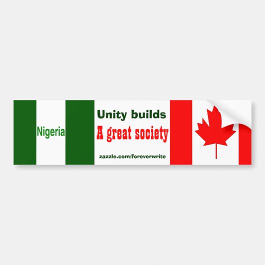 Nigeriaanse Canadees Bumpersticker (Voorkant)
