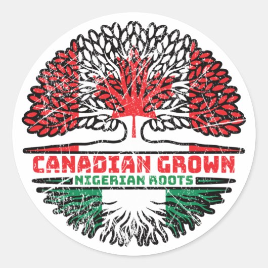 Nigeriaanse Canadese vlag over bomen in Canada Ronde Sticker (Voorkant)