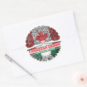 Nigeriaanse Canadese vlag over bomen in Canada Ronde Sticker (Envelop)