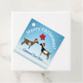 Nigeriaanse Dwarf Dairy Goat Kerstmis in de sneeuw Bedankjes Labels (In situ)