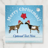 Nigeriaanse Dwarf Dairy Goat Kerstmis in de sneeuw Bedankjes Labels (Achterkant)