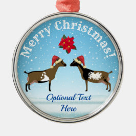 Nigeriaanse Dwarf Dairy Goat Kerstmis in de sneeuw Metalen Ornament