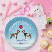 Nigeriaanse Dwarf Dairy Goat Kerstmis in de sneeuw Papieren Bordje (Feest)