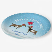 Nigeriaanse Dwarf Dairy Goat Kerstmis in de sneeuw Papieren Bordje (Gekanteld)