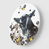 Nigeriaanse Dwarf-geit die een muur afschildert Grote Klok (Hoek)