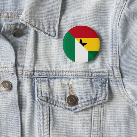 Nigeriaanse Ghanese vlag Nigeria Ghana Naija Ronde Button 5,7 Cm (In situ)