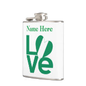 Nigeriaanse Groene LIEFDE Hart Vlag Gepersonalisee Heupfles (Links)