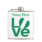 Nigeriaanse Groene LIEFDE Hart Vlag Gepersonalisee Heupfles (Voorkant)