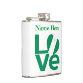 Nigeriaanse Groene LIEFDE Hart Vlag Gepersonalisee Heupfles (Rechts)