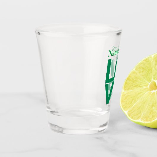 Nigeriaanse Groene LIEFDE Hart Vlag Gepersonalisee Shot Glas (Links)