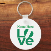 Nigeriaanse Groene LIEFDE Hart Vlag Gepersonalisee Sleutelhanger (Voorkant)