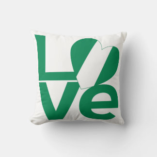Nigeriaanse Groene LIEFDE Hart Vlag Kussen
