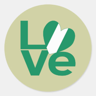 Nigeriaanse Groene LIEFDE Hart Vlag Ronde Sticker