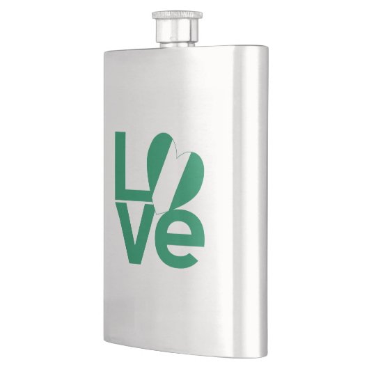 Nigeriaanse Groene LIEFDE Hartvlag Heupfles (Links)