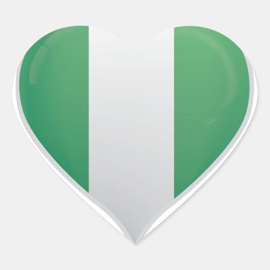 Nigeriaanse liefde vlag trots hart sticker (Voorkant)