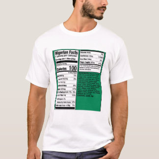 Nigeriaanse Mannen Feiten - Voedingswaarde  T-shirt
