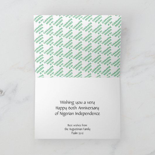 NIGERIAANSE ONAFHANKELIJKHEID | Nigeria 60e Jubile Kaart (Binnen)