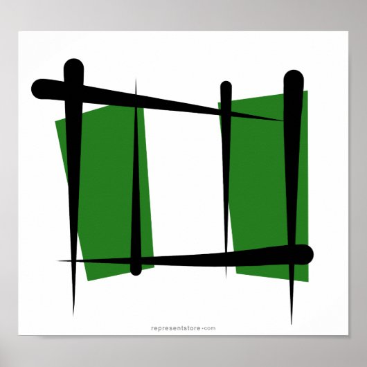 Nigeriaanse penseelvlag poster (Voorkant)