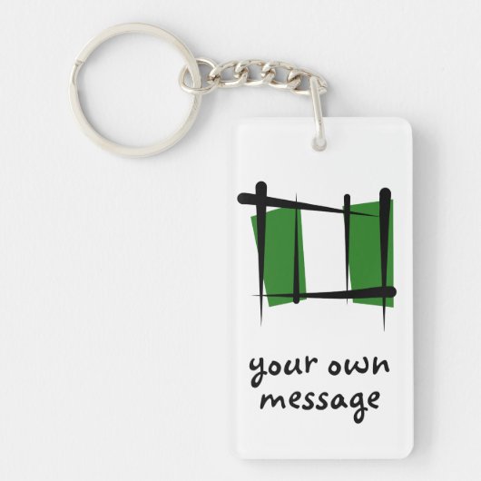 Nigeriaanse penseelvlag sleutelhanger (Voorkant)