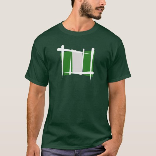 Nigeriaanse penseelvlag t-shirt (Voorkant)
