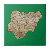 Nigeriaanse plattegrond tegeltje (Voorkant)