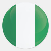 Nigeriaanse ronde pictogramvlag sticker (Voorkant)