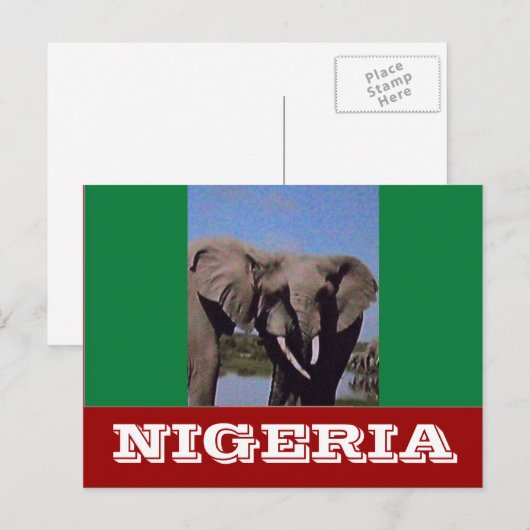 Nigeriaanse vlag briefkaart (Voorkant / Achterkant)