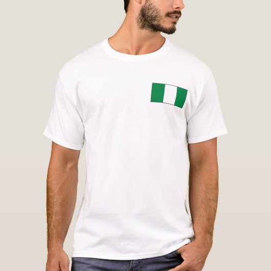 Nigeriaanse vlag en kaart T-Shirt (Voorkant)