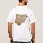 Nigeriaanse vlag en kaart T-Shirt (Achterkant)