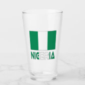 Nigeriaanse vlag en Nigeria Glas (Voorkant)