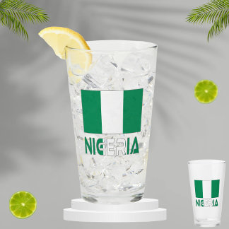 Nigeriaanse vlag en Nigeria Glas