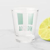 Nigeriaanse vlag en Nigeria Shot Glas (Achterkant)