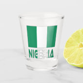 Nigeriaanse vlag en Nigeria Shot Glas (Voorkant)