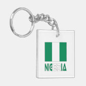 Nigeriaanse vlag en Nigeria Sleutelhanger (Voorkant Links)