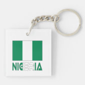 Nigeriaanse vlag en Nigeria Sleutelhanger (Achterkant)
