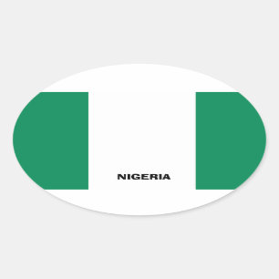 Nigeriaanse vlag Euro-Stijloliesticker Ovale Sticker