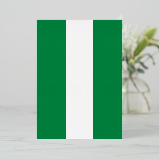 Nigeriaanse vlag folie uitnodiging (Staand Voorkant)