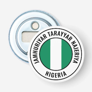 Nigeriaanse vlag: geweldige patriottische bottenop button flesopener