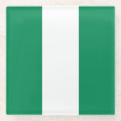 Nigeriaanse vlag glazen onderzetter (Voorkant)